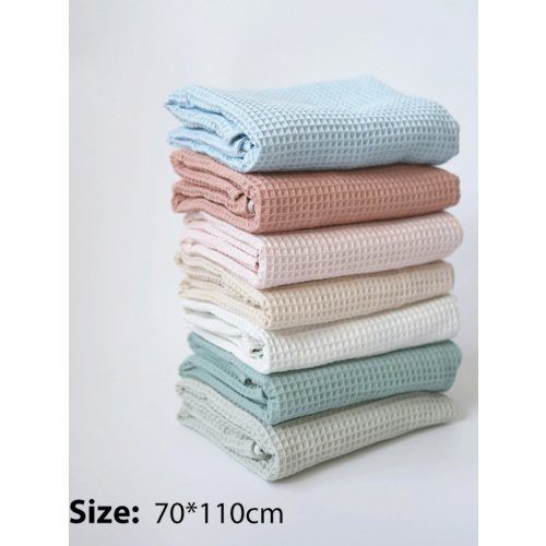 SYNPOS Baby Cotton Blanket Waffle Toddler Newborn Swaddle Sleep Blanket for Stroller and Nursery Crib Baby Boys Girls Gift(27.5x 43.3)