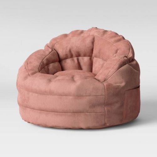 Settle In Kids' Bean Bag Chair Rose - Pillowfort™: Toddler Seat, Indoor Use, Polystyrene Beads, Handle & Pocket