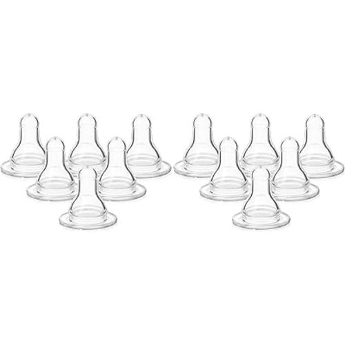 Evenflo Feeding Classic BPA-Free Silicone Medium Flow Nipples - 3 Months+, Clear 6 Count (Pack of 2)