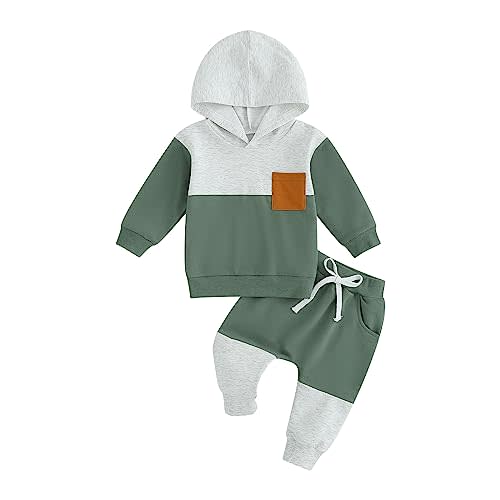 Douhoow Infant Baby Boy Outfits Baby Boy Hoodies Sweatshirt + Drawstring Pants Baby Boy Fall Winter Clothes Set