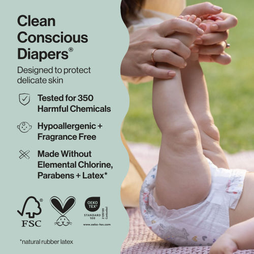Honest Wetness Indicator Diapers - Plant-Based & Fragrance-Free | Honest