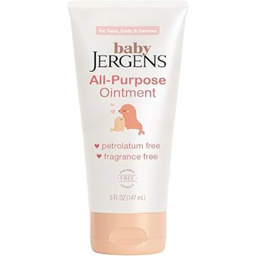 Jergens Baby All-Purpose Baby Ointment, Plant-Based Moisturizers, Petrolatum Free & Pediatrician-Tested, 5 Oz