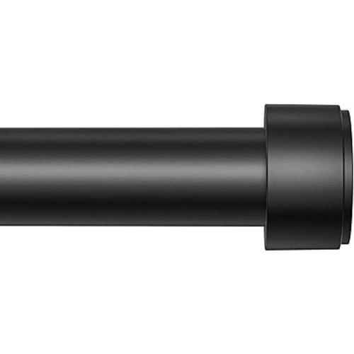 Curtain Rods for Windows 32-96 Inch, 1 Inch Adjustable Black Curtain Rod Set with Brackets, Easy Install