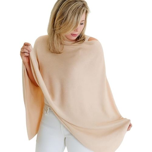 Breathable Nursing Cover Poncho – Stylish Multi-Use Breastfeeding Scarf, Car Seat Cover & Baby Blanket for Modern Moms
