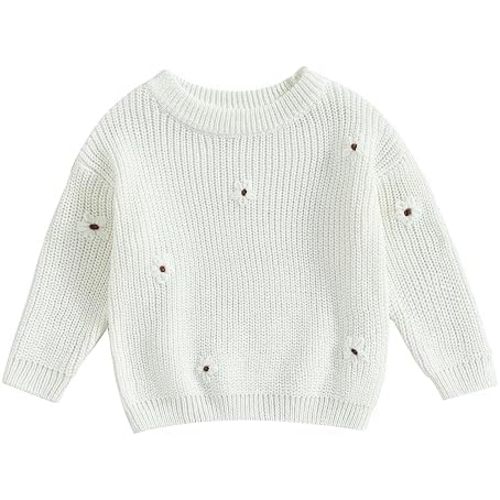 Toddler Baby Girl Clothes Knit Sweater Crewneck Pullover Sweatshirt Long Sleeve Tops Cute Warm Fall Winter Outfits