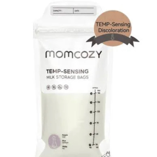 Momcozy Breastmilk Storing Bags, Temp-Sensing Discoloration Milk Storing Bags for Breastfeeding, Disposable Milk Storage Bag with 6 Ounce Self Standing, No-Leak Milk Freezer Storage Pouches, 120pcs