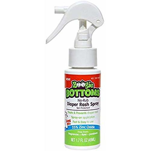 Diaper Rash Cream Spray by Boogie Bottoms, Travel Friendly No-Rub Touch Free Application for Sensitive Skin, from The Maker of Boogie Wipes, Over 200 Sprays per Bottle, 1.7 oz