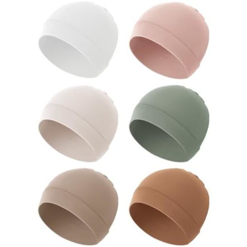 Konssy 6 Pack Baby Newborn Hats Set Baby Beanie Hats Soft for Infant Baby Girls Boys Caps 0-6 Months