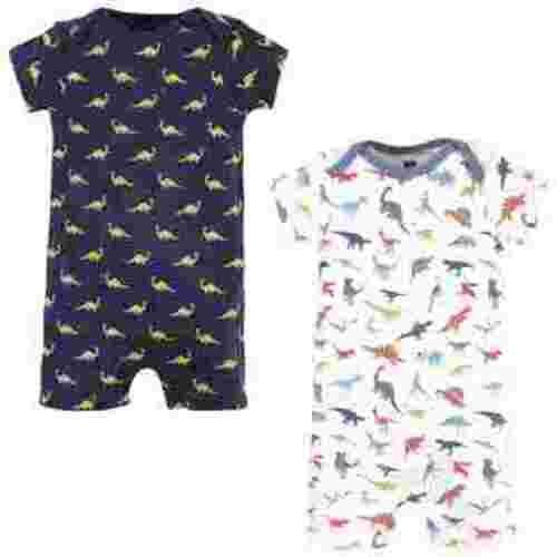 Hudson Baby Infant Boy Cotton Rompers, Dino, 9-12 Months
