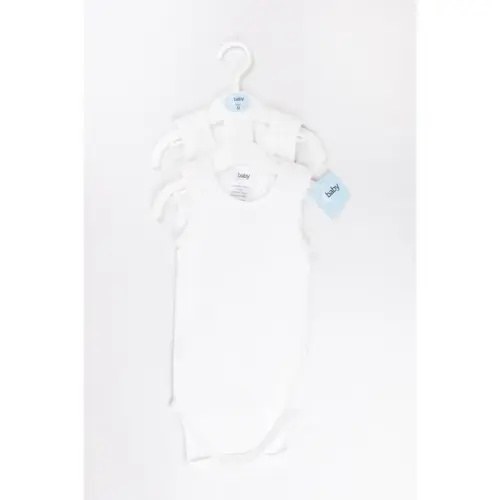 4Baby 2 Pack Singlet Suit White | Baby Bunting AU