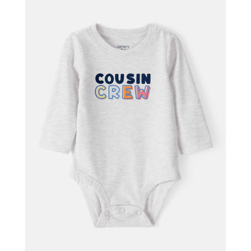 Baby Cousin Crew Long-Sleeve Graphic Bodysuit - Grey | Carter's