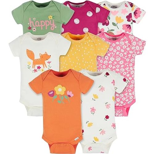 Onesies Brand Baby Girls' 8-pack Short Sleeve Mix & Match Bodysuits