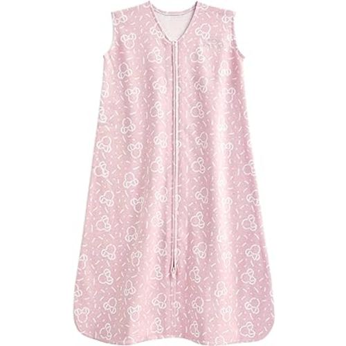 HALO SleepSack, 100% Cotton Wearable Blanket, Swaddle Transition Sleeping Bag, TOG 0.5, Confetti Minnie - Pink, Medium, 6-12 Months