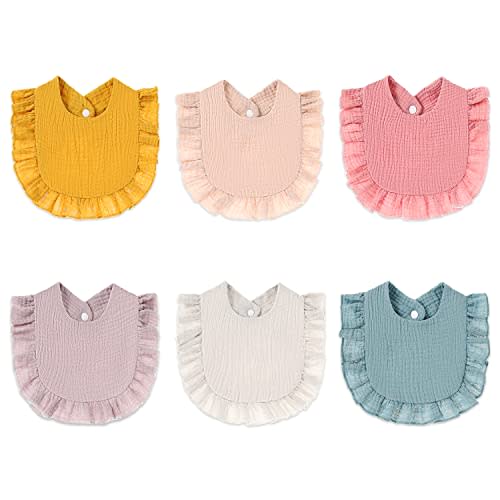 BALTERS Muslin Baby Teething Drool Feeding Cloth Bibs for Girl Organic Cotton Soft Breathable Multi-Layer Multi-Color