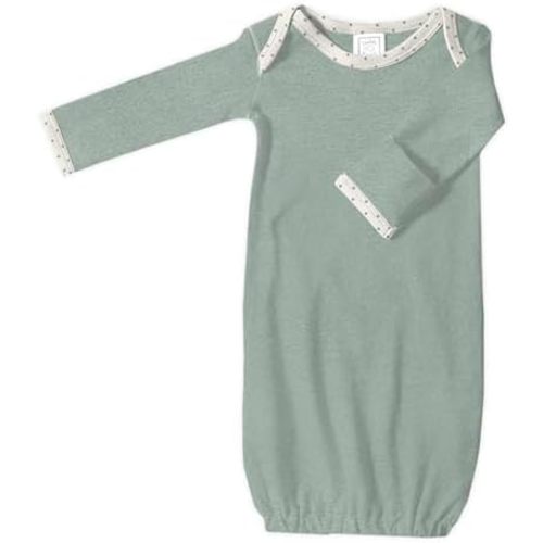SwaddleDesigns Softest Cotton Baby Pajama Gown with Foldover Mitten Cuffs for Infant Boy and Girl, Newborn, 0-3 Months