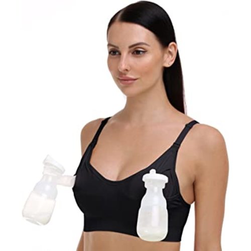 GXXGE Nursing Bra Support Pumping Bra Hands Free All in One Maternity Bra Comfortable Breast No Pad Pumps Bra