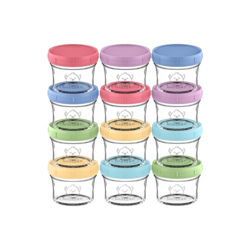 12-Pack Prep Jars Baby Food Storage Glass Containers