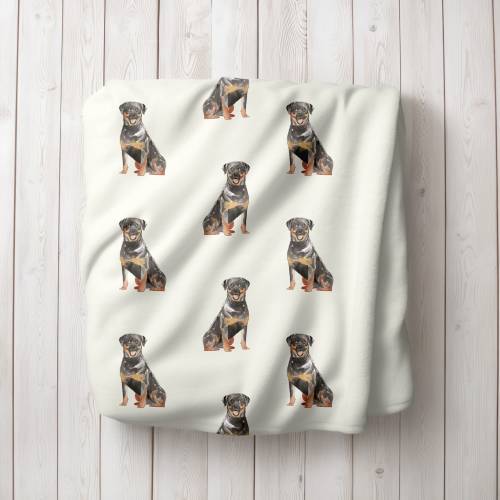 Watercolor Rottweiler Dog Minky Fleece Blanket, Rottweiler Dog, Rottweiler Baby Blanket, Minky Fleece, Dog Blankets
