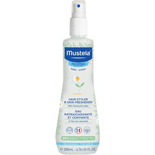 Mustela Baby Hair Styler & Skin Freshener - with Natural Avocado & Chamomile Water - Vegan & Hypoallergenic - 6.76 fl. oz.