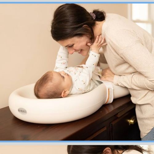 Keekaroo Peanut Changer Baby Vanilla– The Original Made in USA Easy-to-Clean Changing pad and The only Shell Over Foam, Fully Water Repellant