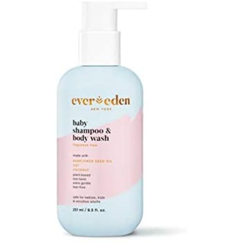Evereden Baby Shampoo and Body Wash 8.5 fl oz. | Clean and Natural Baby Care | Non-toxic and Fragrance Free | Plant-based and Organic Ingredients
