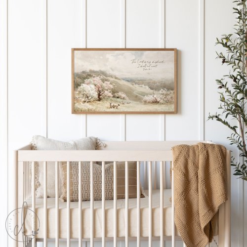 The Lord Is My Shepherd; I Shall Not Want | Framed Wall Art | Nursery Art With Scripture | Nursery Wall Decor | Psalm 23:1 | W22