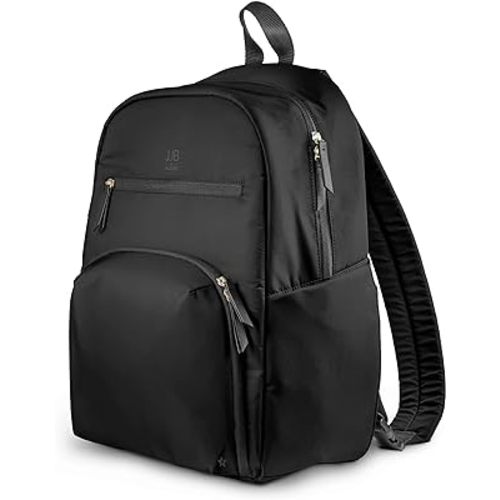 JuJuBe New Deluxe Diaper Bag Backpack with Portable Changing Pad, Baby Stroller Straps, Large Travel Backpack for Boy or Girl, For Carrying Baby Bottles, Baby Wipes, Diapers, Pacifiers, Black