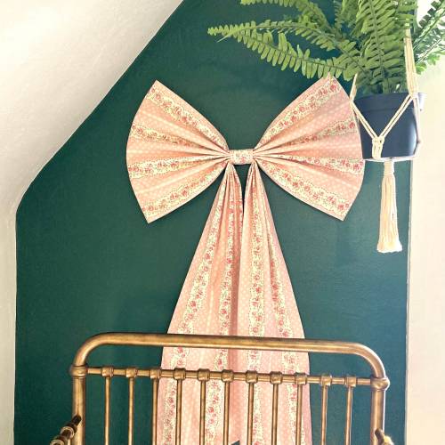 Coquette Bow Nursery Girl Pink Wall art Life Size Bow Nursery Pink Bow Decor Big Bow Pink Nursery Decor Girl Pastel Wall Bow for Nursery Bow