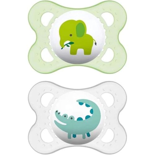 MAM Pacifiers, Baby Pacifier 0-6 Months, Best Pacifier for Breastfed Babies, ‘Animal' Design Collection, Unisex, 2-Count