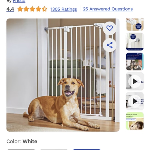 FRISCO Steel Extra Tall Auto-Close Dog Gate, White, 40-in - Chewy.com