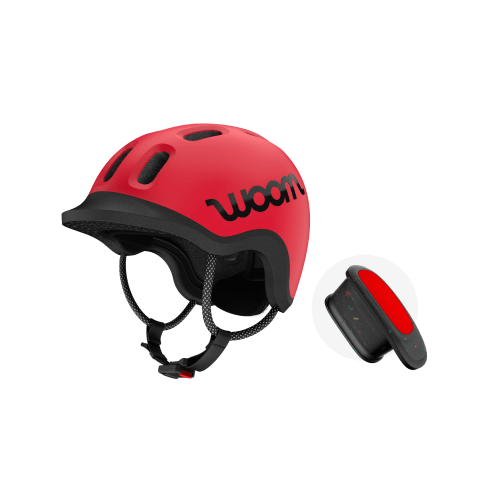 READY Kids' Helmet + READY Helmet Light - M / woom red
