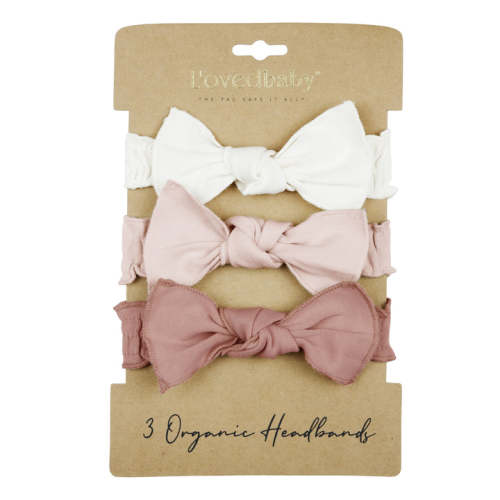 Organic Smocked Headband 3-Pack in Think Pink – L'ovedbaby