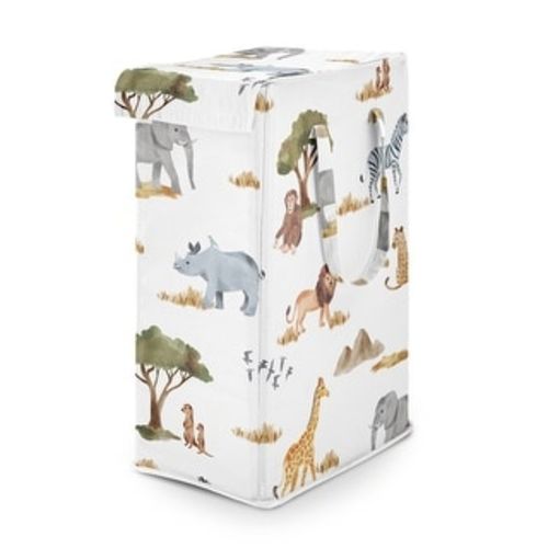 Sweet Jojo Designs Jungle Animals Boy Girl Unisex Gender Neutral Foldable Laundry Hamper with Handles Safari Elephant Giraffe