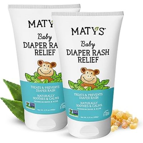 Matys Baby Diaper Rash Relief Ointment, Diaper Cream for Babies 2 Months Old +, Soothing Balm Protection for Chafed Skin, Clean Nurturing Lavender & Aloe w/Zinc, Petroleum Free, 2 Pack, 3.75 oz each