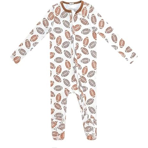 Copper Pearl Zip-Up Footie Baby Pajamas: Ultra-Soft Boys Pajamas and Girls Pajamas, Premium Knit Fabric in Stylish Prints, Tag-Free with Two-Way Zipper, Sized Newborn to 24 Months, Blitz
