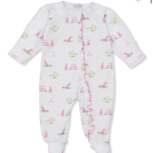Fairway Foursome Golf Pink Zip Footie