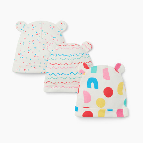 Small Story 3 Pack Hats - Bright Blocks, 0-6 M