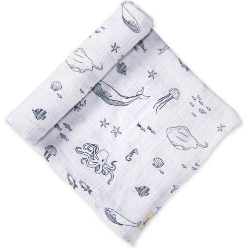 Pehr Celestial Organic Cotton Swaddle, Life Aquatic