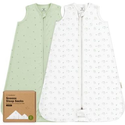 2-Pack Snooze Baby Sleep Sacks, Organic Cotton Wearable Blanket, Soft Toddler Sleeping Bag, Smooth Zipper (Bunnies, Medium)