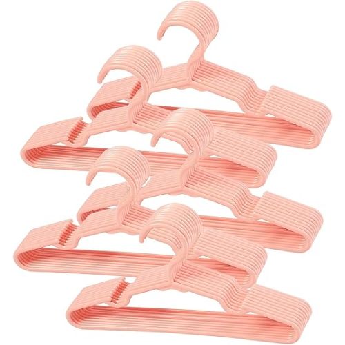 50 pcs Pink Baby Nursery Closet Hangers,Non-Slip Laundry Infant Pant Hanger for Newborn Clothes,Ultra-Thin Child Coat Hanger for Girl Boy Toddler Kid