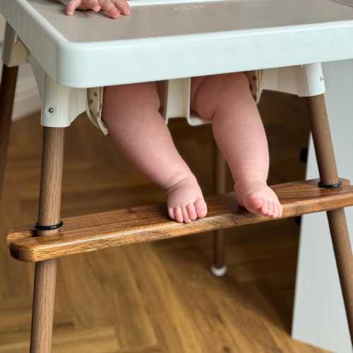 Adjustable Walnut Footrest for Ikea Antilop High Chair
