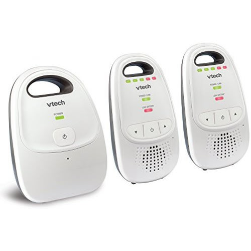 VTech DM112-2 Audio Baby Monitor with up to 1,000 ft of Range, 5-Level Sound Indicator, Digitized Transmission & Belt Clip with Two Parent Units, Black - Monitor With Two Parent Units