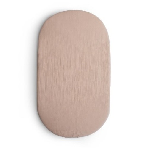 Mushie Extra Soft Muslin Bassinet Crib Sheet, Color: Blush