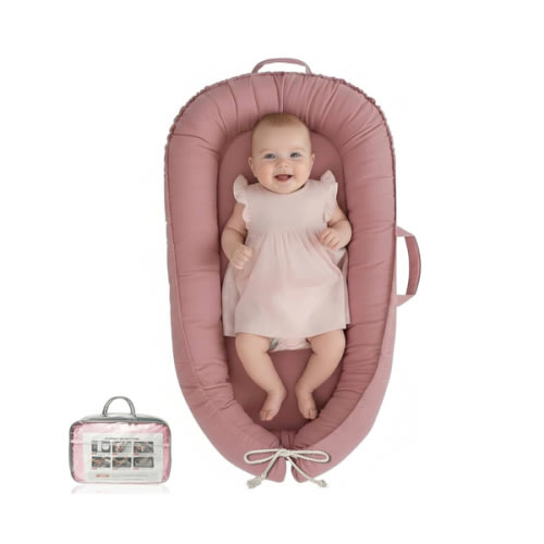 Baby Lounger - Infant Lounger for Newborn 0-24 Months, Pure Cotton Breathable Baby Nest Lounger Cover, Newborn Essentials for Baby Boys & Girls, Portable Baby Lounger for Home and Travel