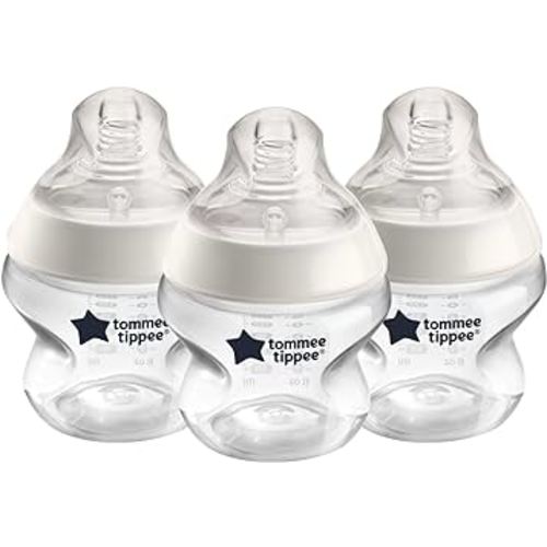 Tommee Tippee Closer to Nature Newborn Baby Bottle, Breast-Like Nipple with Anti-Colic Valve, 5oz, 3 Count