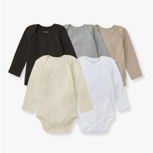 Burt's Bees 3-6 month Long Sleeve Bodysuits, 5-Pack