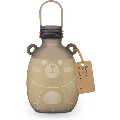 Haakaa Happii Bear Silicone Breast Milk Storage Bag 9 oz - Refillable Baby Food Pouch -Reusable Milk Freezer Bag - Portable & No Leak - BPA Free Silicone