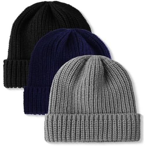 Glooarm 3 Pack Baby Beanie Knit Toddler Beanie Hat Hip-Hop Baby Acrylic Bonnet Infant Cozy Hat for Boys Girls, 0-5 Years