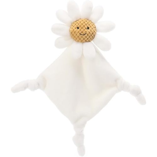 Apricot Lamb Square Daisy Flower Soft Loveys for Babies, Security Blanket for Baby Boy and Girl, 15 Inches for Infant and Toddlers