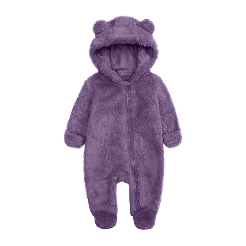 Winter Baby Clothes keep Warm Fleece Thick 7sie Ear Hooded Jumpsuits Newborn Boys Girls Romper Kids Coats Jackets